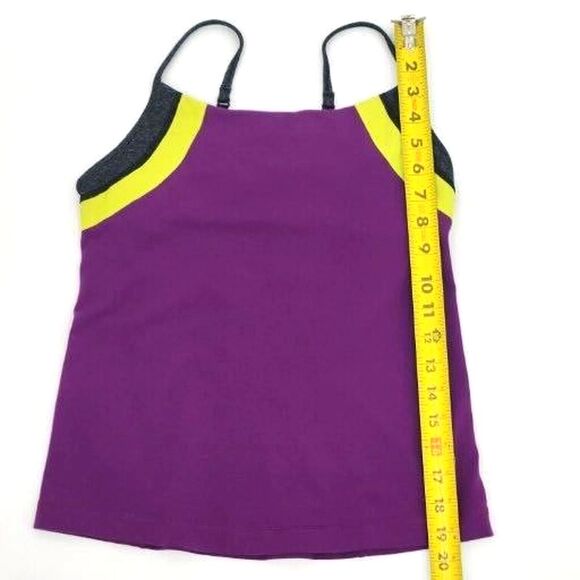 Lululemon Half Moon Tank Top Womens 8 / Medium Cami Purple, Grey, Lime Green Gym - Picture 3 of 4